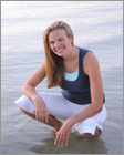 Senior portrait of girl in a lake